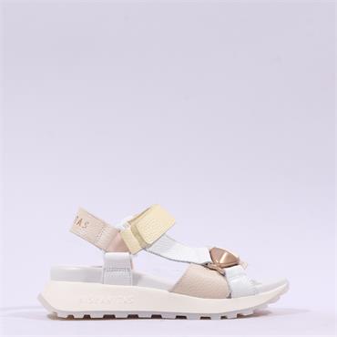 Hispanitas Ambar T-Bar Velcro Sandal - White Beige